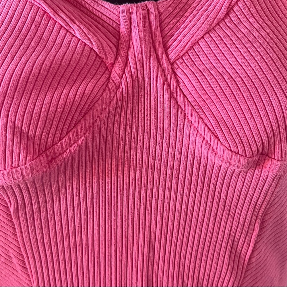 Pink Ribbed Bodysuit - Picture 2 of 3